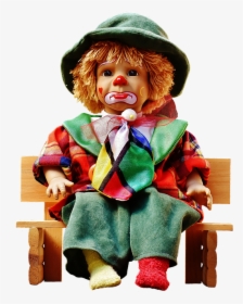 Doll Clown Sad Bank Sit Colorful Sweet Funny - Boneka Badut, HD Png Download, Free Download