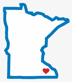 Minnesota Outline With Rochester Marked By A Heart, HD Png Download, Free Download