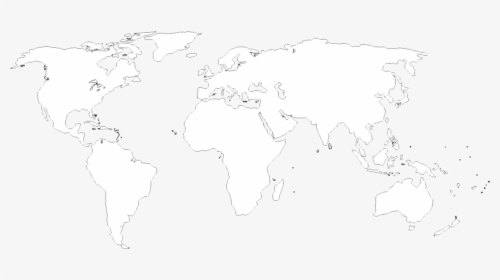 White World Map On Black Background, HD Png Download, Free Download