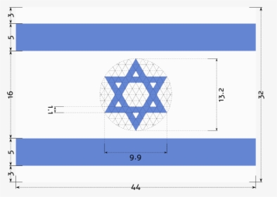 Construction Sheet Of Flag Of Israel Equilateral Magen - Israel Flag, HD Png Download, Free Download
