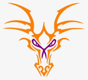 Orange Dragon Icon Svg Clip Arts - Drawing Dragon Head Tattoo, HD Png Download, Free Download