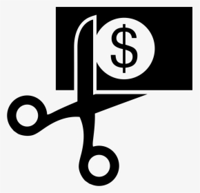 Scissors And Dollar Paper Bill Comments - Cutting Money Icon, HD Png Download, Free Download