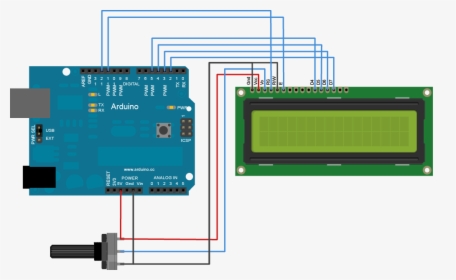 Ardino Lcd Connection Diagram - Lcd Arduino, HD Png Download, Free Download