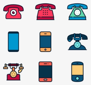 Phone Icon Set - Png Mobile Phone Cartoon, Transparent Png, Free Download