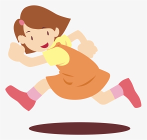 Girl Running - Girl Running Clipart, HD Png Download, Free Download