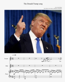 The Donald Trump Song Sheet Music Composed By Arr - Donald Trump Finger Up, HD Png Download, Free Download