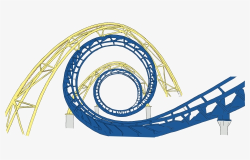 Corkscrew Roller Coaster Clipart, HD Png Download, Free Download