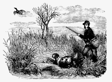 Duck Hunting - Bird Hunting Drawing, HD Png Download, Free Download