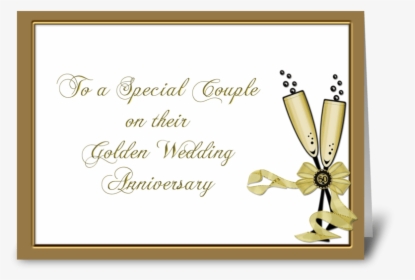 Congrats 50th Anniversary, Champagne Greeting Card - Congratulations On Your Golden Anniversary, HD Png Download, Free Download
