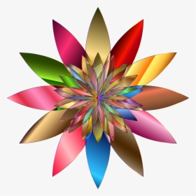 Chromatic Flower 2 No Background Clip Arts - Portable Network Graphics, HD Png Download, Free Download