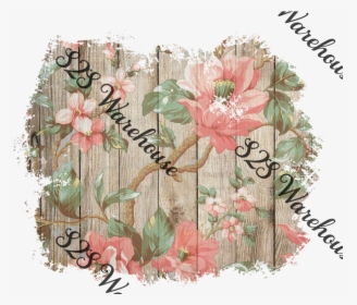 Flower Background Wood - Papel De Madeira Com Flores, HD Png Download, Free Download