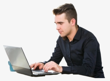 Working On Laptop Png - Man Working On Laptop Png, Transparent Png, Free Download