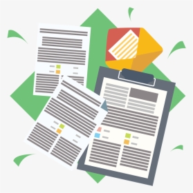 Documents Everywhere On A Green Background To Show - Paper, HD Png Download, Free Download
