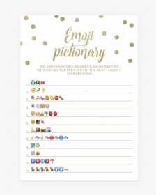 Emoji Pictionary Baby Shower Game Gold Confetti Printable - Baby Shower Emoji Game Free Printable, HD Png Download, Free Download