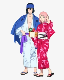 Sasusaku, Sasuke Uchiha, And Sakura Haruno Image - Naruto Sakura In Kimono, HD Png Download, Free Download
