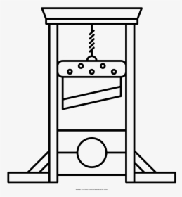 Guillotine Coloring Page - Hourglass Outline Drawing, HD Png Download