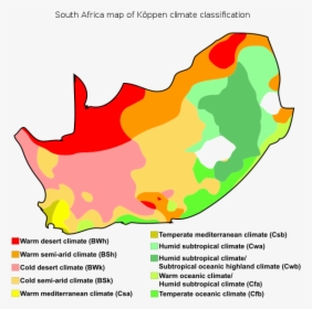 South Africa Map Of Köppen Climate Classification - Koppen Climate South Africa, HD Png Download, Free Download