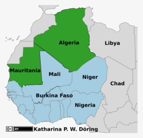 Map Ecowas Regions And Mali"s Non-ecowas Neighbours - Map Of North And West Africa, HD Png Download, Free Download