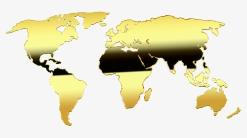 Map Of The World, Map, Gold, Graphic, Europe, Africa - World Map, HD Png Download, Free Download