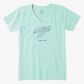 Women"s Engraved Sea Turtle Crusher Vee - Womens Sea Turtle Shirt, HD Png Download, Free Download