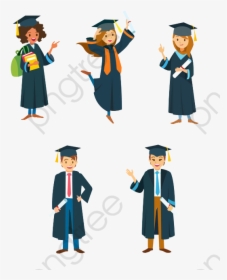 Graduation Figures Cartoon Of - Cartoon Graduate Students, HD Png Download, Free Download