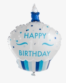 1st Birthday Blue Cupcake Supershape - Happy 1st Birthday Balloon, HD Png Download, Free Download