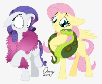 Omny87, Boa, Feather Boa, Fluttershy, Pun, Rarity, - Cartoon, HD Png Download, Free Download