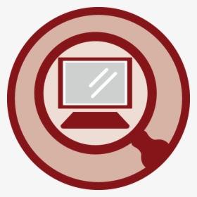 Magnifying Class Over A Computer Inside Circle - Circle Computer Skill Icon Png, Transparent Png, Free Download