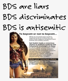 Bds Antisemitic - Gal Gadot Anti Semitism, HD Png Download, Free Download