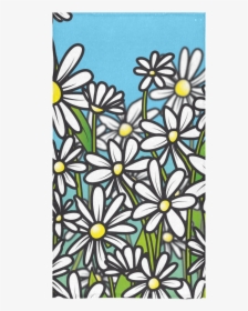 White Daisy Field Flowers Bath Towel 30"x56" - Motif, HD Png Download, Free Download