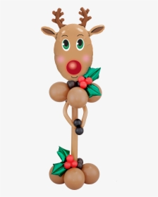 Red Nosed Reindeer Pedestal - Cartoon, HD Png Download, Free Download