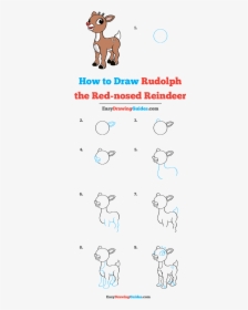 How To Draw Rudolph The Red-nosed Reindeer - Cartoon, HD Png Download, Free Download