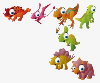 Cartoon Animal Clip Art - Dinosaurs With Big Eyes, HD Png Download, Free Download