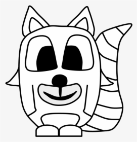 Raccoon, Big Eyes, Black And White, Cartoon Animal, - Raccoon, HD Png Download, Free Download