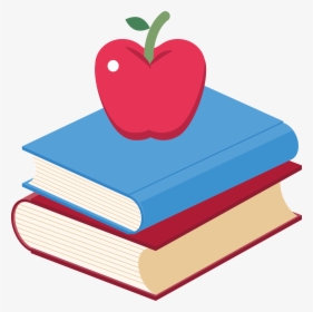 Book Apple Clip Art - Apple On Books Clipart, HD Png Download, Free Download