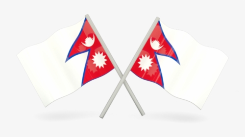 Two Wavy Flags - Flag Of Nepal Png, Transparent Png, Free Download