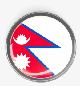 Metal Framed Round Button - Flag Of Nepal Png, Transparent Png, Free Download