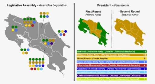 1024px Costa Rica Election 2014 Map Svg - Limon Costa Rica Map, HD Png Download, Free Download