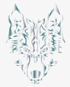 Silver Symmetric Tribal Wolf No Background Clip Arts - Tribal Wolf No Background, HD Png Download, Free Download