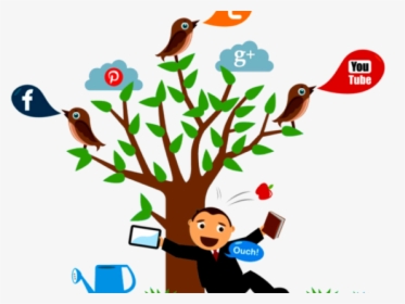 Online Marketing Clipart Tree - Business Promotion Through Social Media, HD Png Download, Free Download