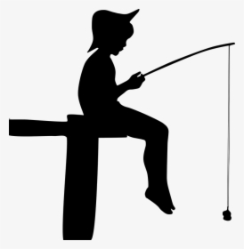 Boy, Fishing, Human, Male, People, Person, Silhouette - Fishing Clip Art, HD Png Download, Free Download