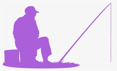 Silhouette Of Man Fishing, HD Png Download, Free Download