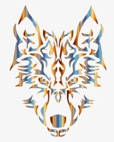 Chromatic Symmetric Tribal Wolf 2 No Background - Wolf Logo No Background, HD Png Download, Free Download
