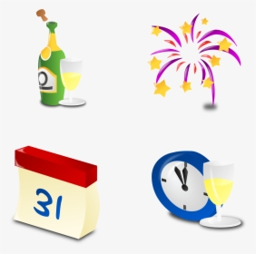 Small New Years Icon , Png Download - New Year Fireworks Cartoon, Transparent Png, Free Download
