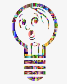 Checkered Chromatic Anthropomorphic Light Bulb Clip - Incandescent Light Bulb, HD Png Download, Free Download