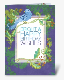 Blue Bird Birthday Greeting Card - Christmas Card, HD Png Download, Free Download