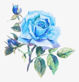 #blue #rose #flower #rainbow #gothic #dark #aesthetic - Dibujos De Acuarelas Azul, HD Png Download, Free Download