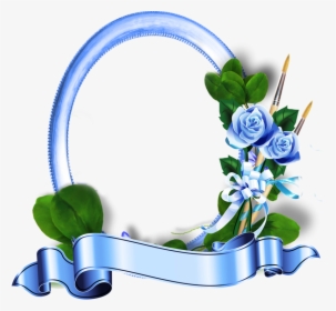 Blue Roses Frames - Flower Oval Frame Png, Transparent Png, Free Download