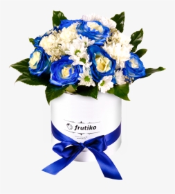 Box Of Blue Roses Mix - Blue Flowers Box Png, Transparent Png, Free Download