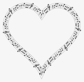 Musical, Heart, Love, Passion, Romance, Valentine - Music Note Heart Png, Transparent Png, Free Download